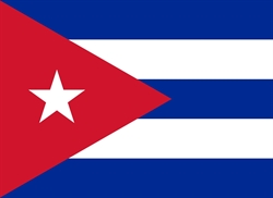 [ai] The flag of Cuba, featuring five horizontal stripes in blue and white, with a red triangle on the left side containing a white star in the center.